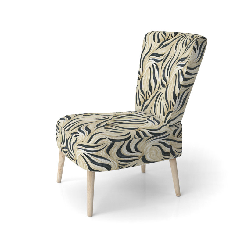 Cream And Black Zebra Harmony - Upholstered Modern & Contemporary Accent Side Chair