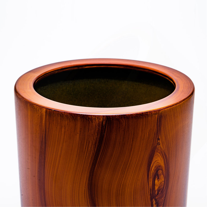 Pot à fleurs en bois foncé avec réservoir 7,8 po