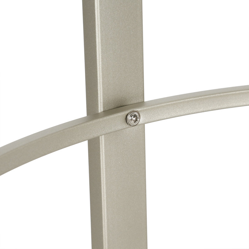 Gaia Glass Top End Table, Satin Nickel