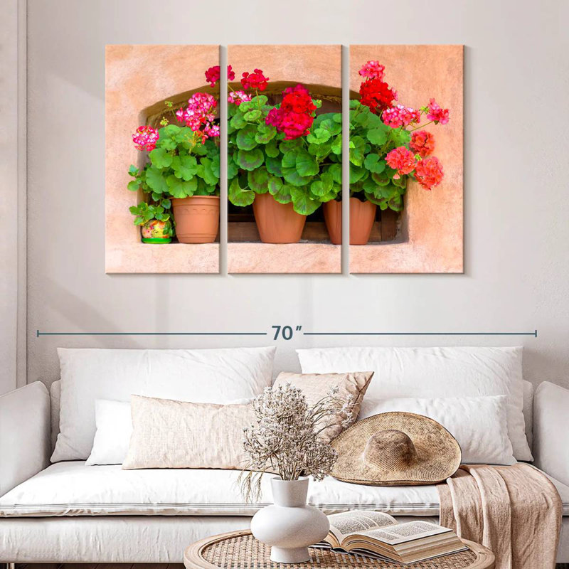 Harnek Potted Geraniums, 32" H x 50" W