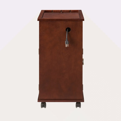 Powered Traditional End Table With Charging Station, Narrow Side Table With USB Ports And Outlets, Nightstand With Storage, Bedside Tables With Wheels For Living Room, Bedroom