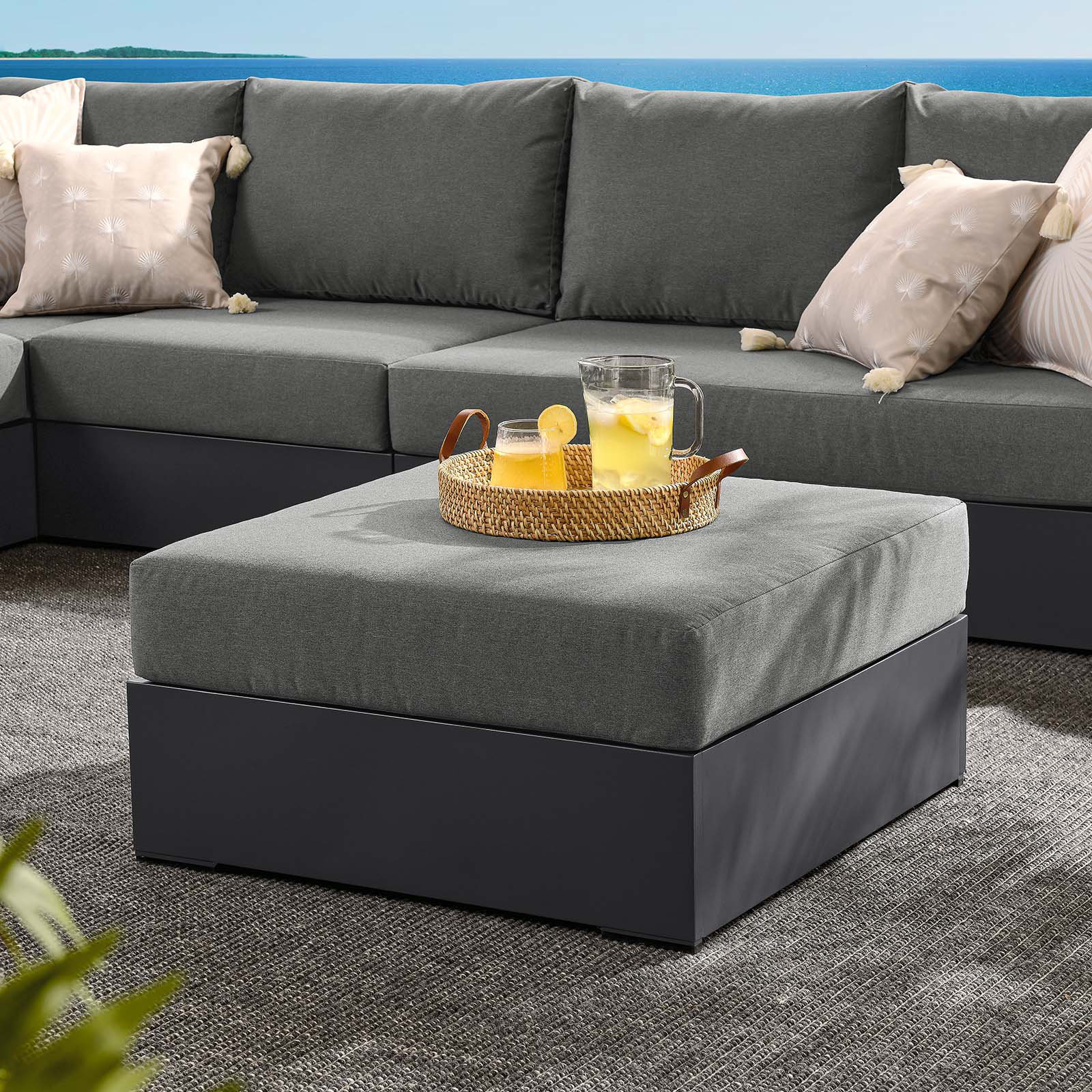 Modway Tahoe Metal Outdoor Ottoman & Reviews | Wayfair