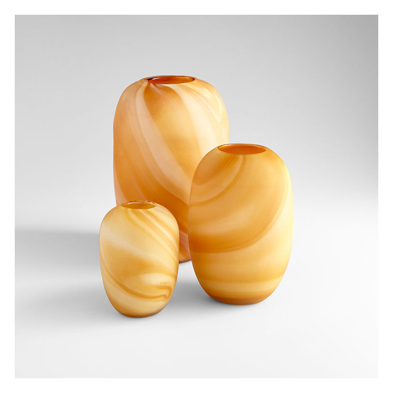 Vase de table Caramel, H 15,5 po x l 9,5 po x P 9,5 po