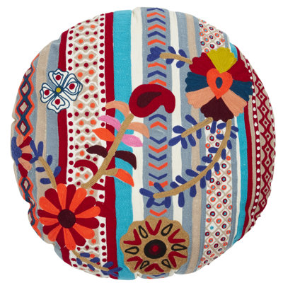 Floral Cotton Blend Throw Pillow