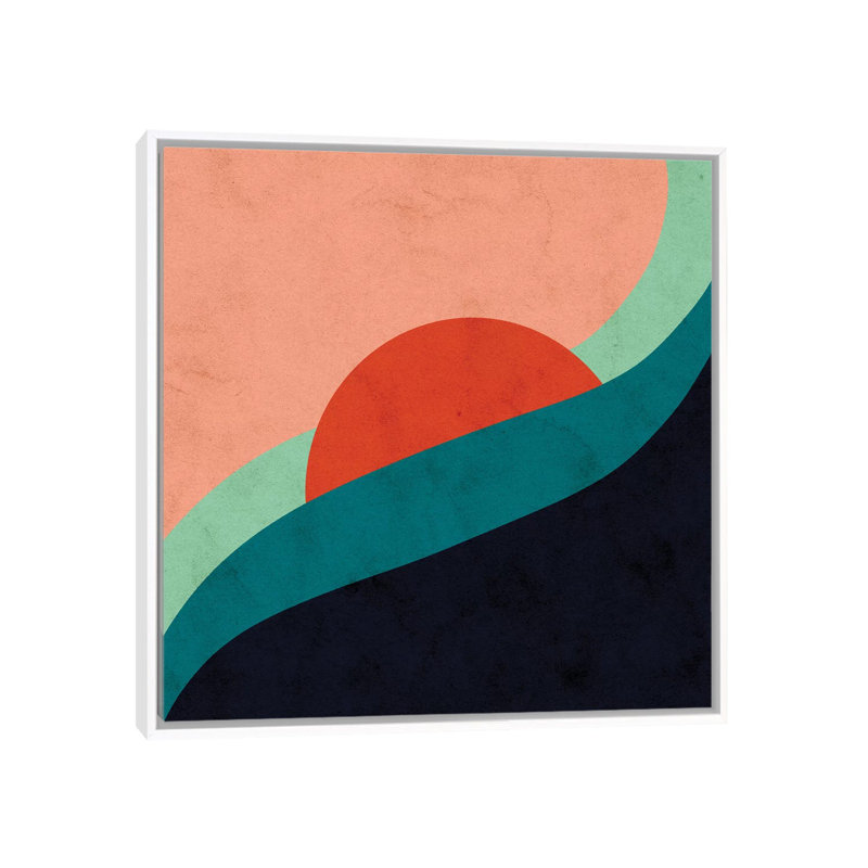 Horizon par Reyna Noriega-impression, H 18 po x l 18 po x 1,5 po, Toile blanche encadrée, Pas de tapis