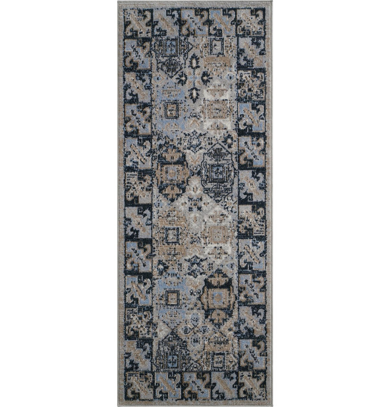Taslin Rug, Gray, Runner 2' x 5'1''
