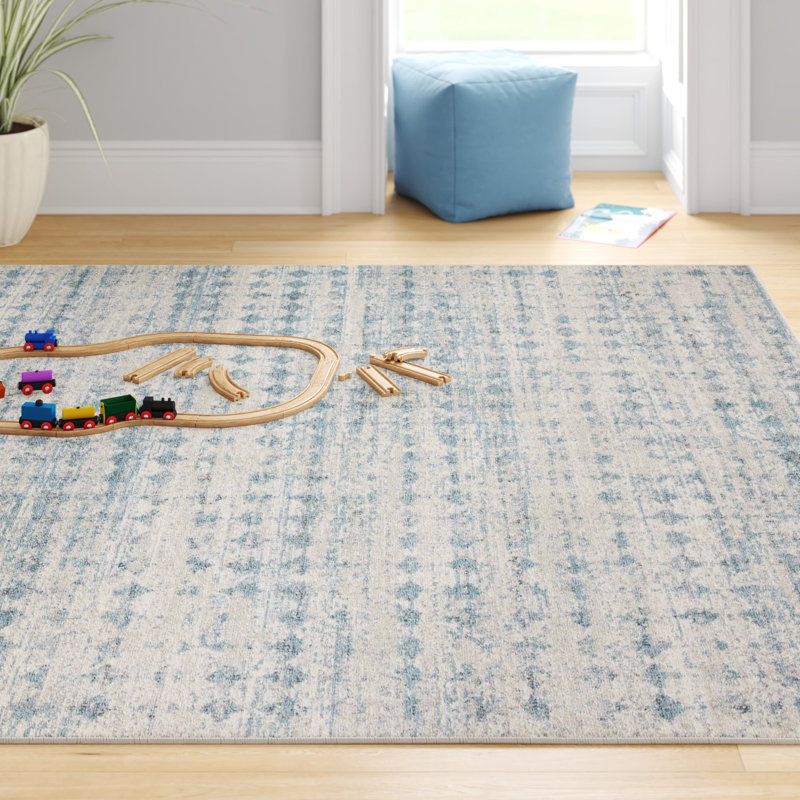 Tapis ciel / colombe Krébiel II, Carré 1 pi 6 po