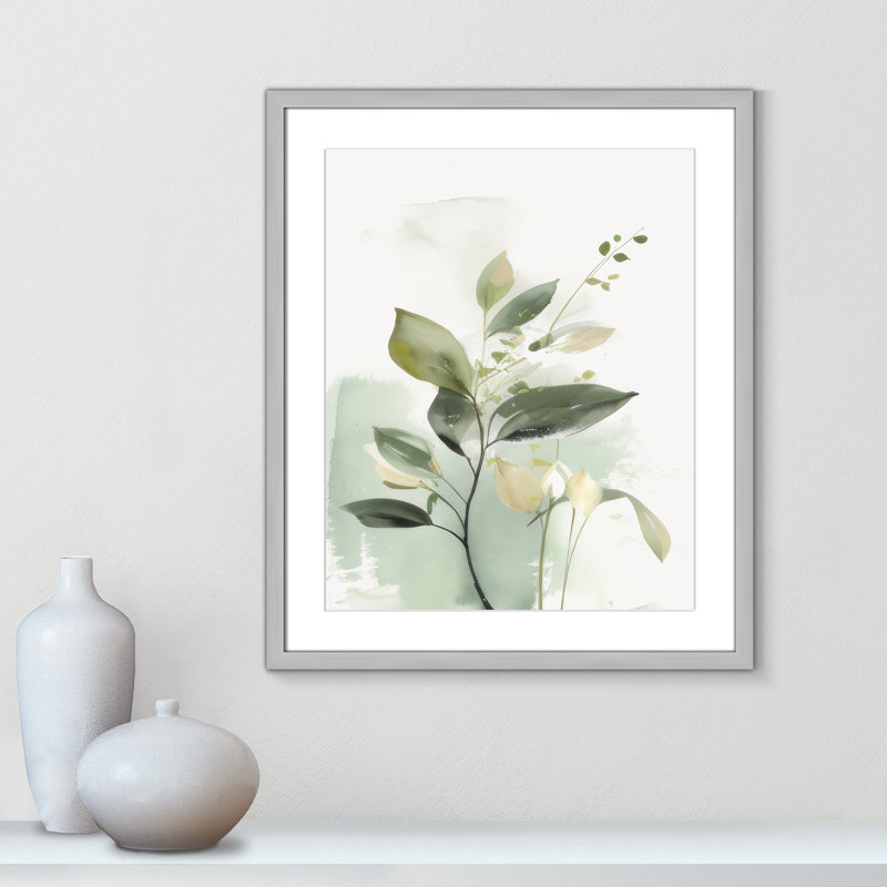 «Greenery Serenade II» par Irena Orlov, L 21,5 po x H 25,5 po, Imprimé mat, Argent mat