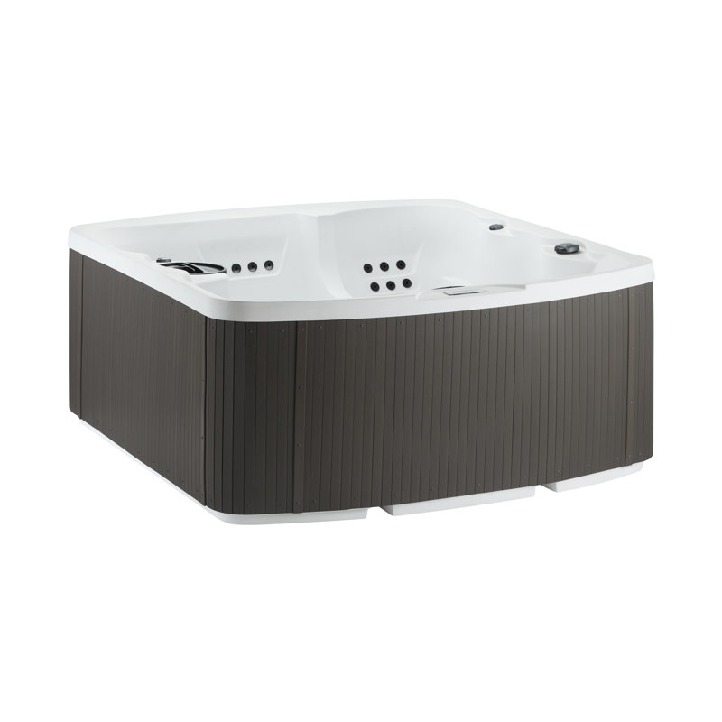 Leganza Arctic White and Gray 6-Person 90-Jet Spa with Lounge Seating