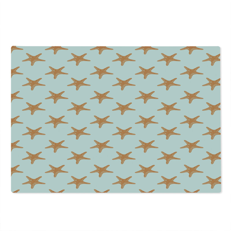 Planche à découper Ambesonne, étoile de mer, grands motifs d'animaux tropicaux, orange, blanc