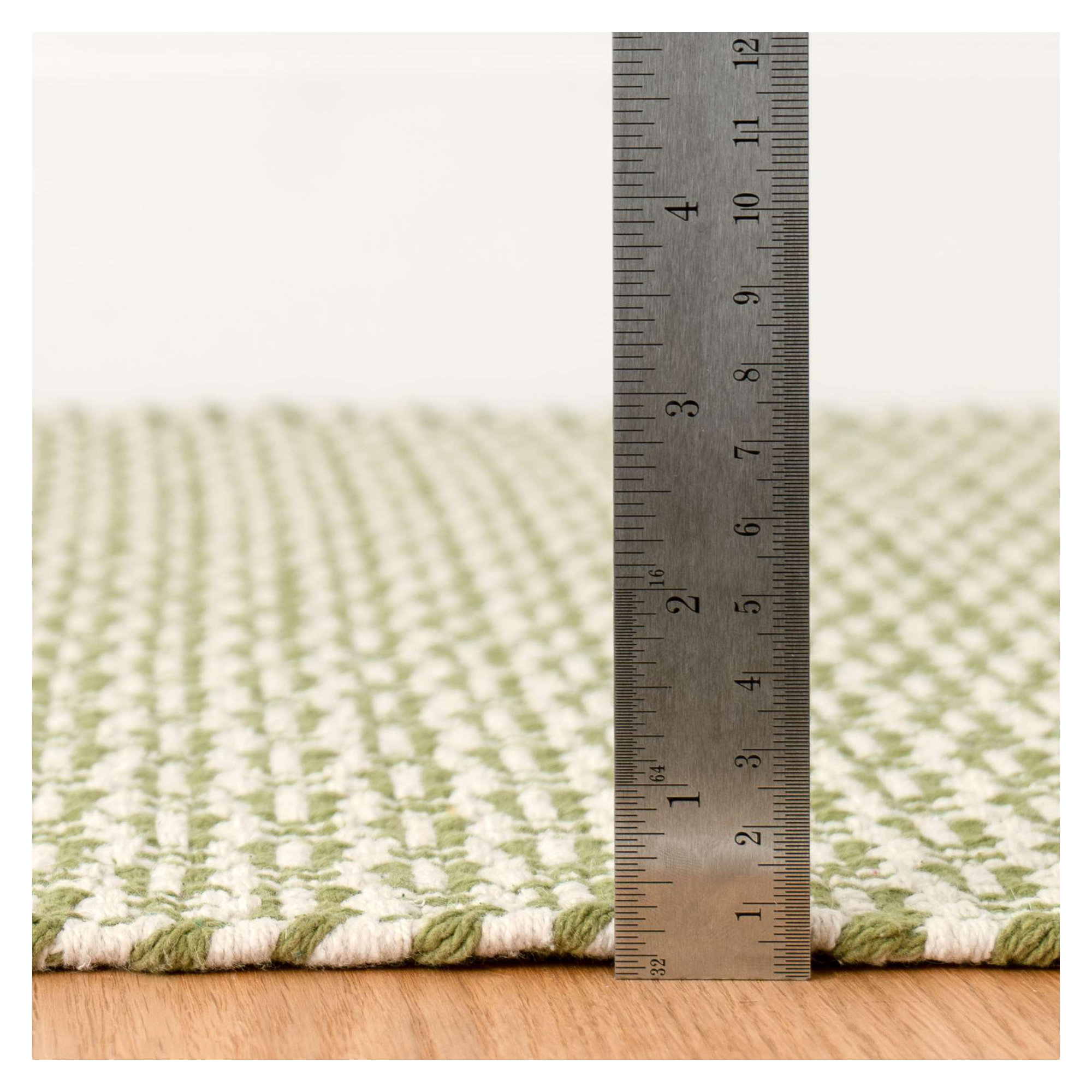 Miss Muffet Kit Kemp x Annie Selke Miss Muffet Olive Handwoven Cotton Rug, Rectangle 3' x 5'