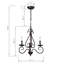 Style bougie classique/traditionnel 3 lumières lustre Jerome