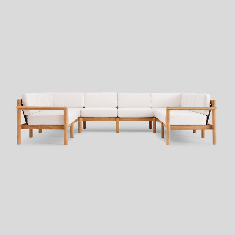 Haven Outdoor - Seat Patio Sectional, Sunbrella Canvas, 8