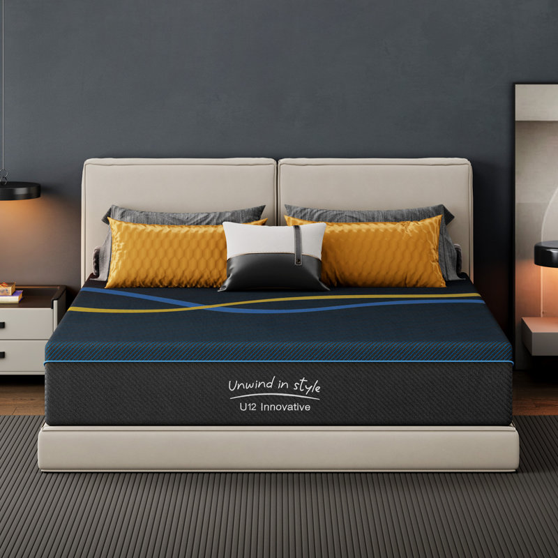 Gel Memory Foam Mattress With Removable Cover, Medium Firm Breathable Mattress In A Box, Pressure Relief, No Fiberglass, 12"