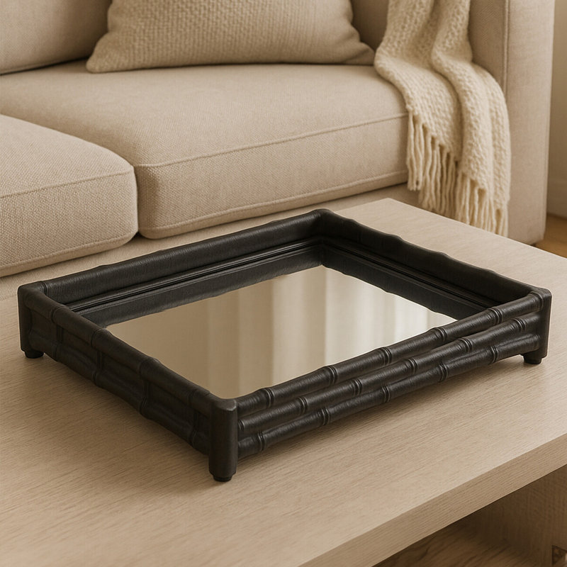 Addalyne Glass Tray, Black