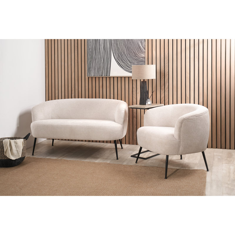 Stockville 2 Seater Chenille Sofa, Beige Chenille