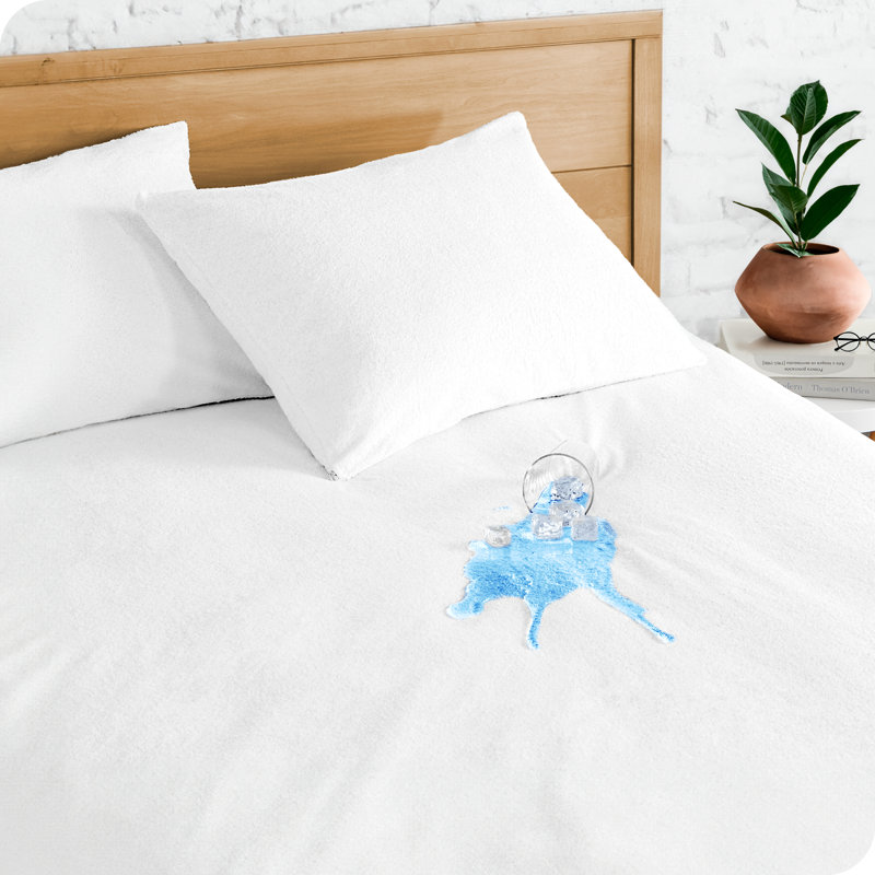 White Waterproof Cotton Terry Crib Mattress Protector