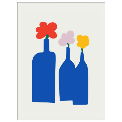 Blue Bottle Vase Print by Little Dean