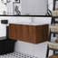 Meuble-lavabo flottant mural 36 po avec lavabo en céramique blanc-416050237