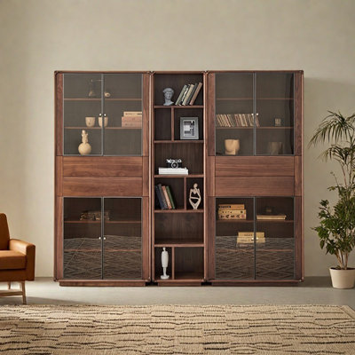 European style light luxury solid wood bookcase