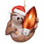 Ornement de Noël paresseux du père Noël-108646248
