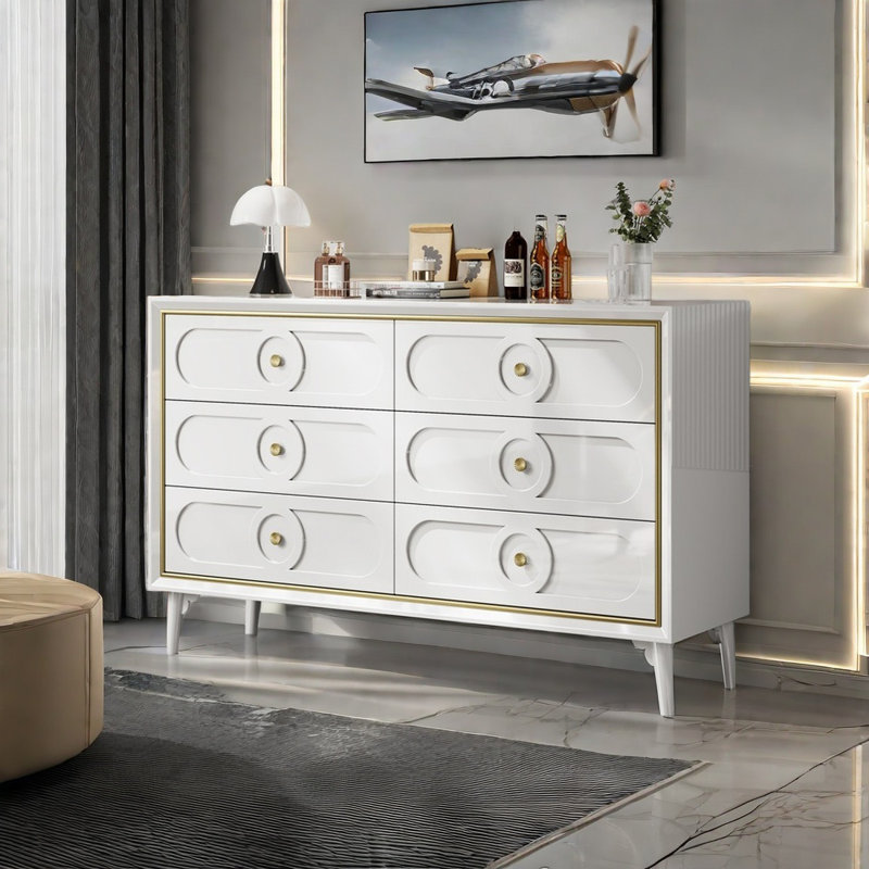 Buffet à tiroirs de luxe moderne extrêmement simple, Blanc
