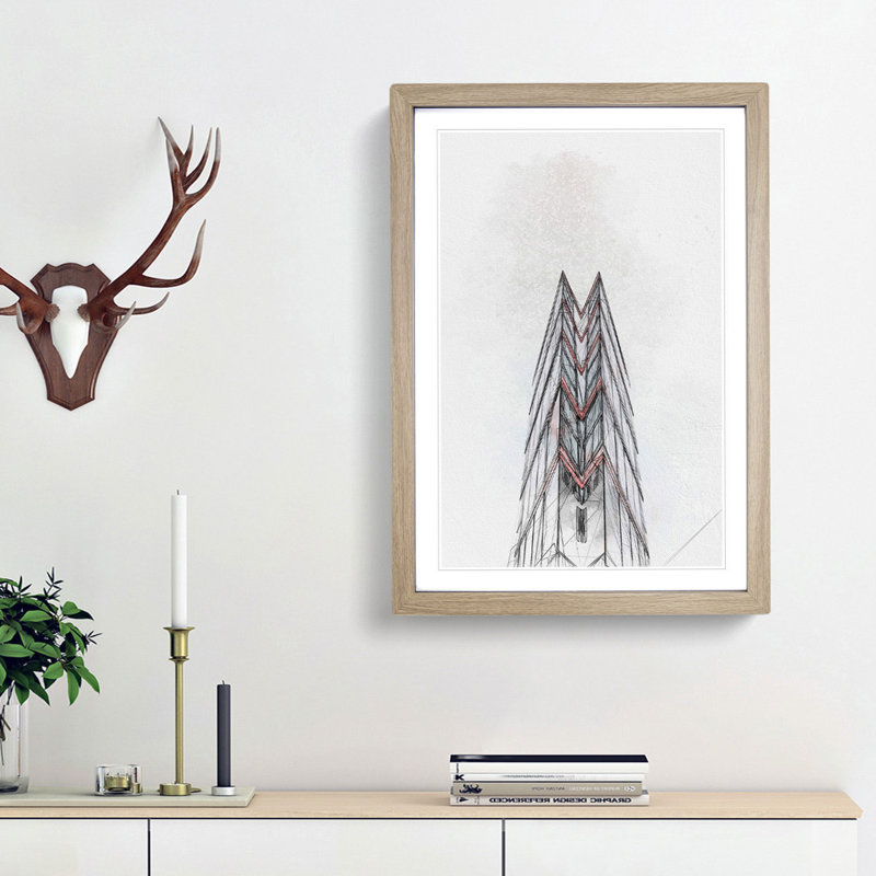 Sketching the Architecture Vol.47 - Picture Frame Drawing Print, 48cm H x 36cm W x 2cm D, Oak Framed
