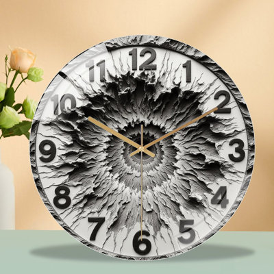 Horloge murale unique à texture craquelée - horloge murale 12 po