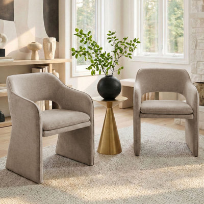 Upholstered Fabric Arm Accent Chair
