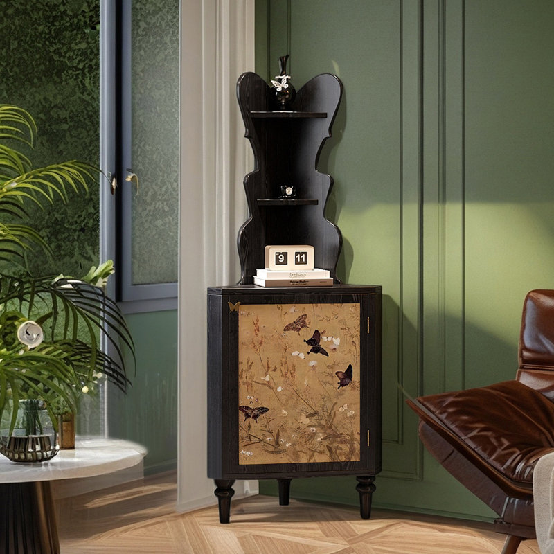 Armoire de coin moderne et multifonctionnelle en bois