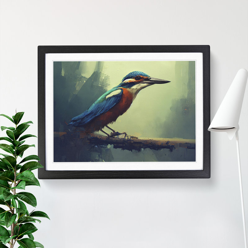 Kingfisher Bird Vol.3 - Framed Print, Black, 46cm H x 64cm W x 2cm D