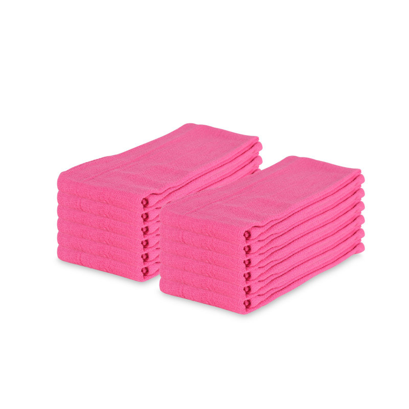 Huck 12-Piece Cleaning Cloths, Pink