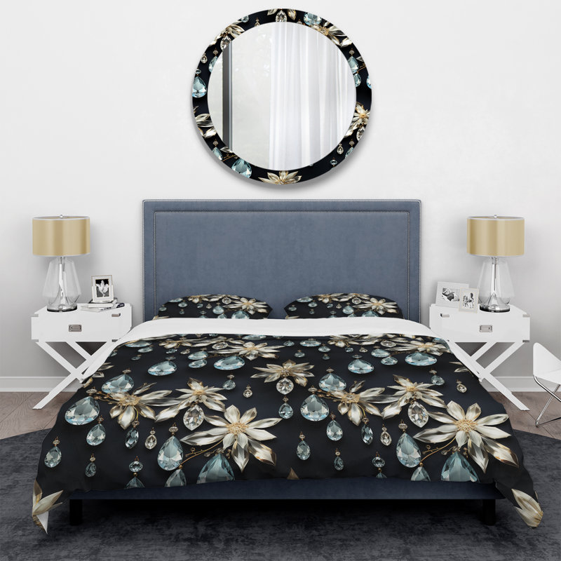 Ensemble de housse de couette Crystal Chandelier Elegance, Housse de couette pour grand lit et 2 taies décor