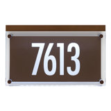 Metallic Crystal LED Lighted Futura Engraved 1-Line Address Sign