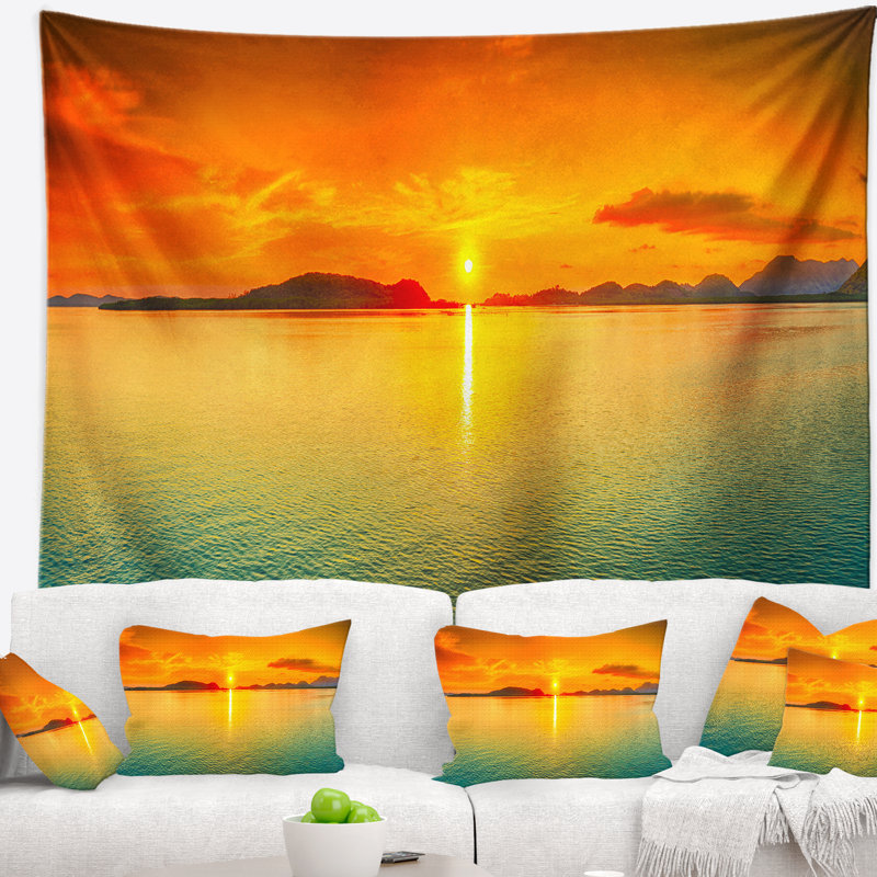 Photographie sunset panorama tapisserie, H 32 po x l 39 po