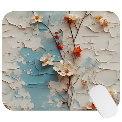 Floral Flowers and Paint VII Asian Gaming Cute Office Laptop Desk Pad Gift Mat Square Rectangle Non-Slip Mousepad