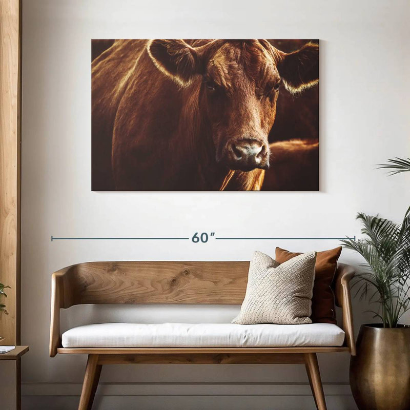 Vache brune Brampt Expressive, H 30 po x l 45 po
