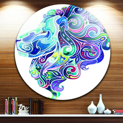 « blue lion abstract art », impression
