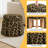 Leopard Round Ottoman With Storage, Acacia Wood Frame Small Coffee Table & Hidden Storage For Living Room Fully Assembled
