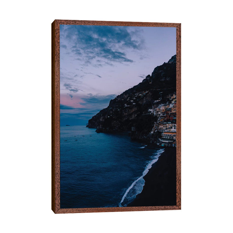 Positano Sunrise V by Bethany Young - Print on Canvas, 101.6cm H x 66.04cm W x 3.81cm D, Classic Brown Wood Framed