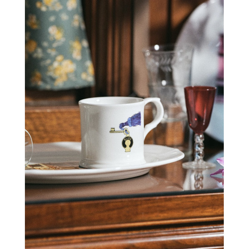 Tasse à thé Thibaud Herem (clé), White/Blue/Yellow