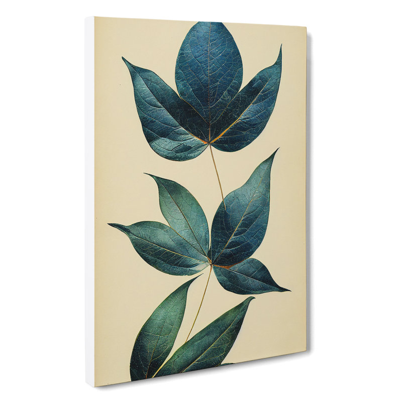 Mysterious Leaves - Wall Art, 34cm H x 25cm W x 2cm D, Oak Framed