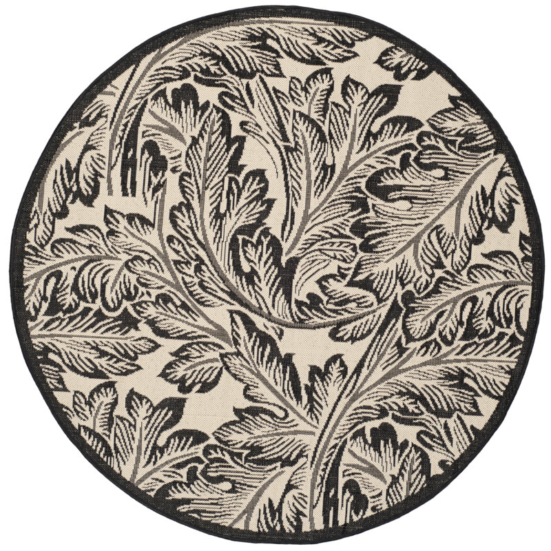 Tapis d'intérieur / extérieur floral Clapperton Performance, Rond 6 pi 7 po