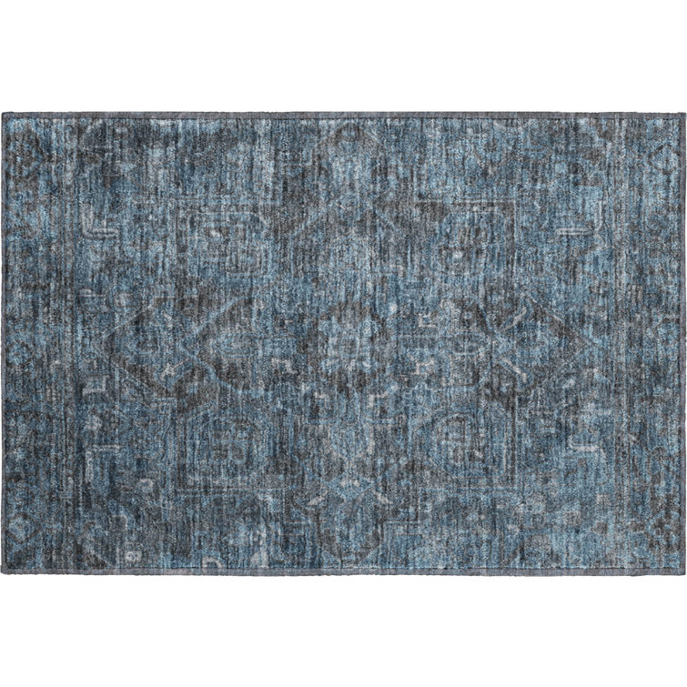 Premium Machine Washable Cerrito AMF571 Navy Rug