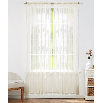 Solid Sheer Outdoor Rod Pocket Curtain Panel Set