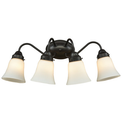 Éclairage pour salle de bain à 4 lumières de 23 po de large Califon - Bronze huilé