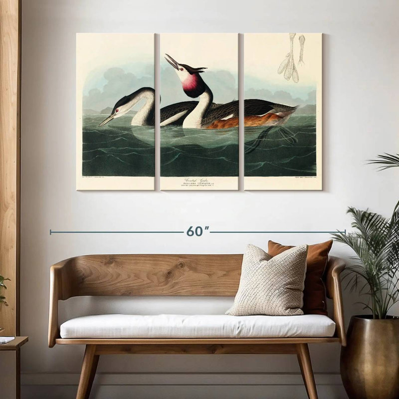 Brampt Crested Grebe, 32" H x 50" W