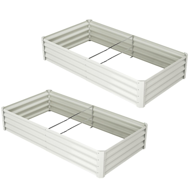 2 lits de jardin surélevés galvanisés 6X3x1pi, Beige