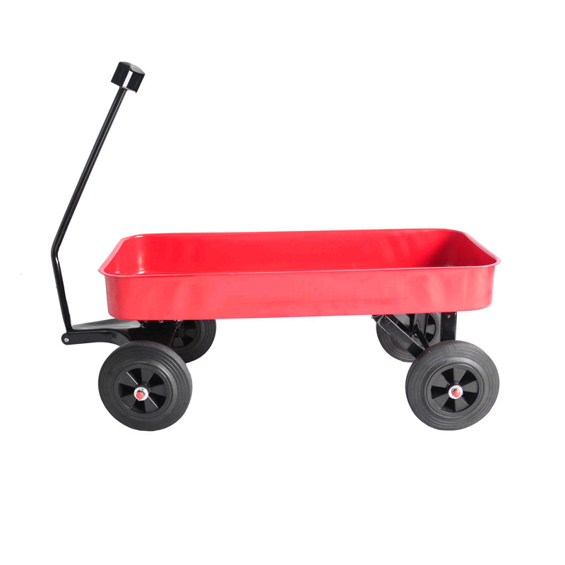 Rampe de jardinage, roues solides, wagon tout-terrain d'une capacité de poids de 280 lb, rouge