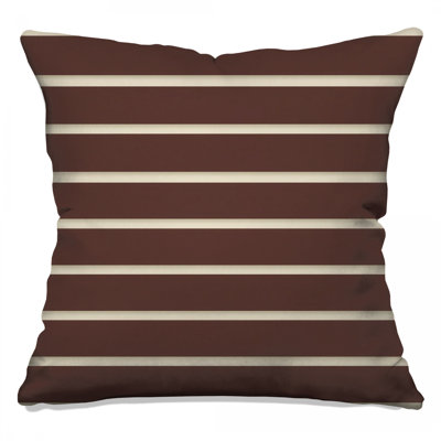 Brown Beige Stripes Double Sided Throw Pillows